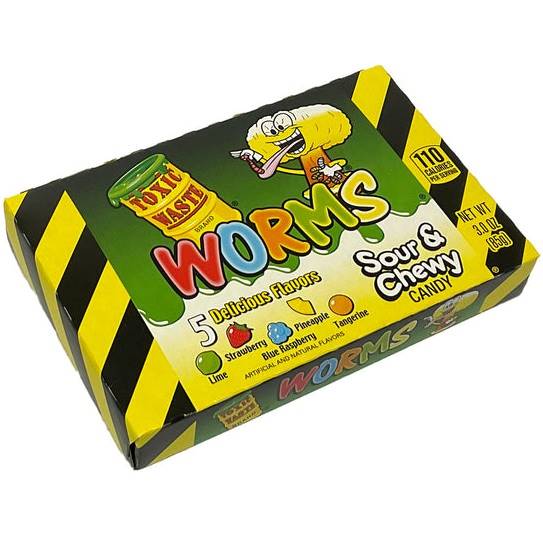 Toxic Waste Sour Sour & Chewy Worms - fructe 85g